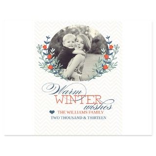 Warm Winter Wishes Christmas Card Invitations by ADMIN_CP111375355