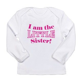 Little Sister Pink Long Sleeve Infant T Shirt by MightyBaby