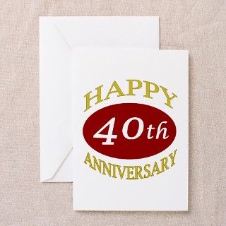 Happy 40th Anniversary Greeting Cards (Pk of 10) by thepixelgarden