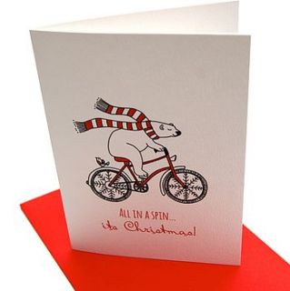 'all in a spin' christmas card by the hummingbird card company