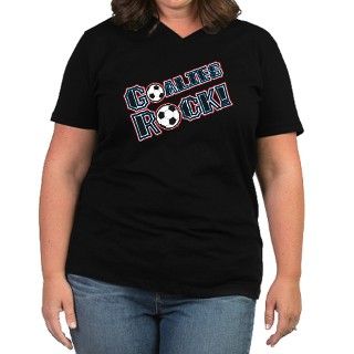 Goalies Rock Womens Plus Size V Neck Dark T Shir by solopress