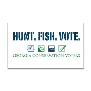 Hunt. Fish. Vote. Rectangle Decal by gavoters