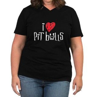I Love Pit Bulls   Dark Womens Plus Size V Neck D by ArdtByHardt