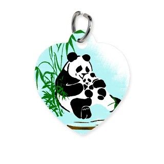 Panda Mom and Baby in Bamboo Clump Pet Tag by Admin_CP51336015