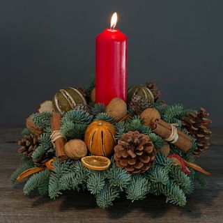 fresh christmas spruce scented table wreath by the flower studio
