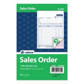 Adams Business Forms 5.67 x 8.50 3 Part Carbonless Sales Order Book