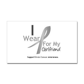 Gray Ribbon Girlfriend Rectangle Decal by giftsawareness2