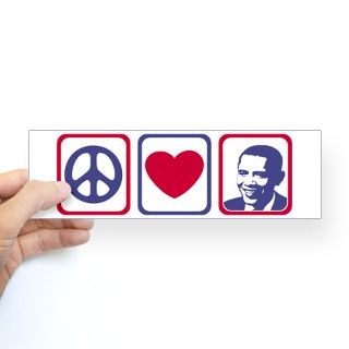 Peace Love Obama Bumper Bumper Sticker by politeeque