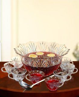 Fifth Avenue Crystal 10 Piece Punch Bowl Set Serving Bowls Kitchen & Dining