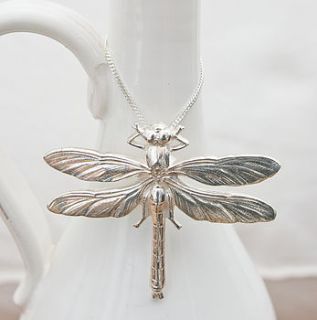 silver or gold dragonfly pendant by katie mullally