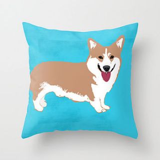 pembroke welsh corgi dog cushion cover by indira albert
