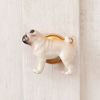 porcelain pug dog door knob by bloom boutique