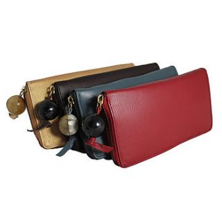 anna leather & polished horn wallet by nv london calcutta