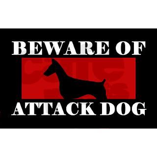 Beware of Attack Dog Doberman Pinscher Sticker by Admin_CP2337598