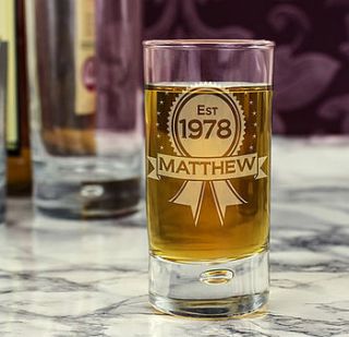 personalised engraved shot glass by the letteroom