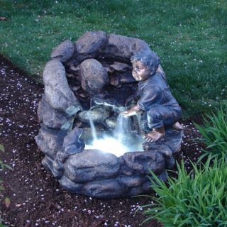 Harmony Fountains Resin and Fiberglass Boy Rock Fountain