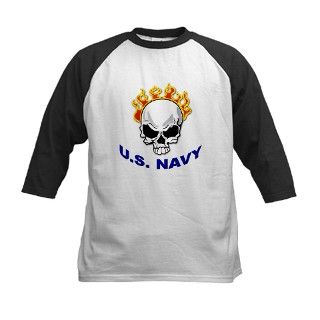 U.S. Navy Skull on Fire Tee by bobsgift