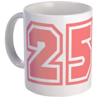 Varsity Uniform Number 25 (Pink) Mug by bluegreenred