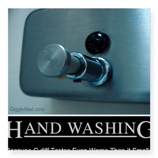 hand washing humor infectio Square Sticker 3 x 3 by Admin_CP4716376