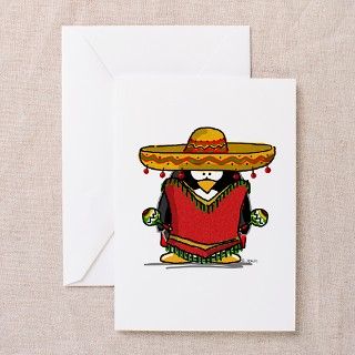 Fiesta Penguin Greeting Card by lilpenguinshop