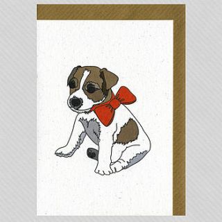 illustrated jack russell puppy blank card by illustrated cards