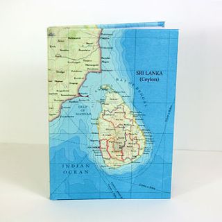 sri lanka map print notebook by bombus off the peg