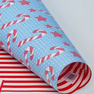 candy canes festive, christmas wrap by dots and spots