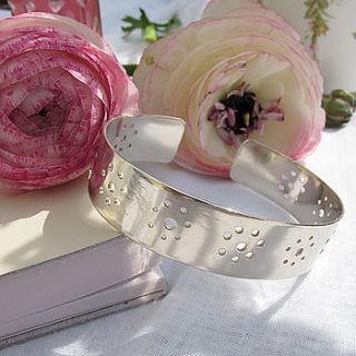 silver daisy cuff by sarah kavanagh jewellery