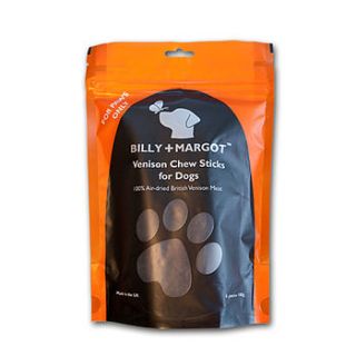 venison chew sticks for dogs by billy + margot
