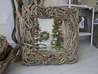 atlantic square driftwood mirror by karen miller @ devon driftwood designs