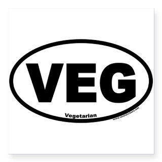 Vegetarian Euro Style Oval Car VEG Sticker by Admin_CP1436