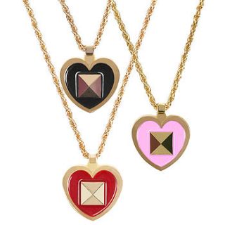 heart stud geometric necklace by go jewellery
