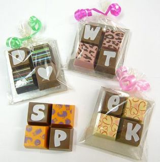 personalised chocolate squares by chocolate by cocoapod chocolate