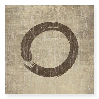 Vintage Enso Symbol Square Sticker 3 x 3 by esangha