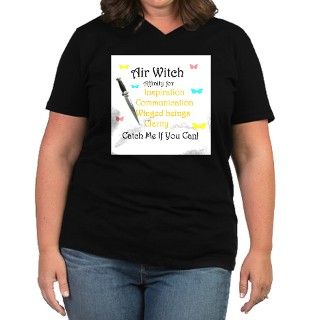 Air Witch Womens Plus Size V Neck Dark T Shirt by witchespride