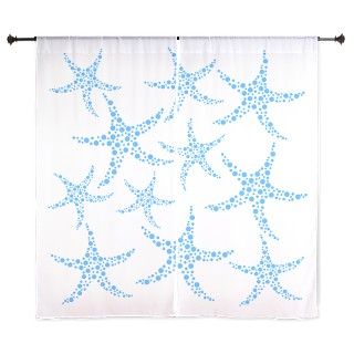 Blue Dotty Starfish Pattern. 60 Curtains by Metarla