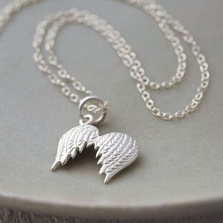 silver angel wings necklace by lily charmed