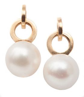 flat link and pearl earrings by engell