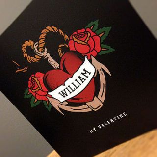 anchor tattoo valentine's card by winchester & sons