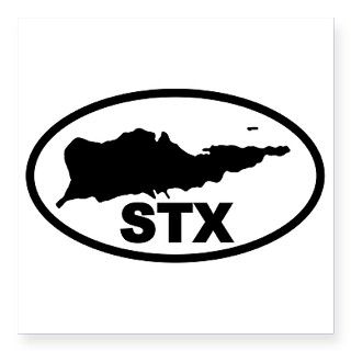 St. Croix STX Map Oval Sticker by Admin_CP7877280