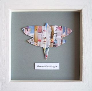 personalised framed dragonfly collage by tozzy bridger