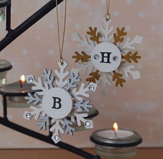 personalised snowflake decoration by ella creative