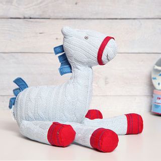 knitted rag doll horse toy by red berry apple