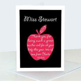 thank you teacher card with keepsake print by ciliegia designs
