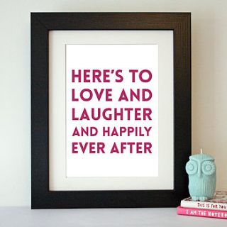love and laughter quote print by hope and love