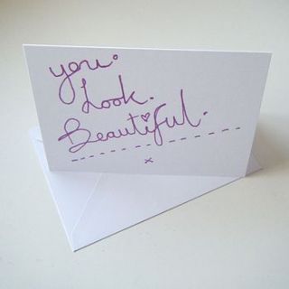 'you look beautiful' card by laurel howells