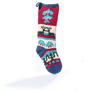 organic cotton knitted christmas stockings by chunkichilli