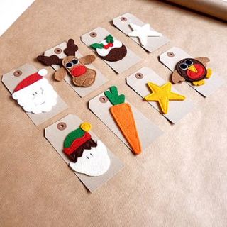 christmas gift tag with handmade felt design by be good, darcey