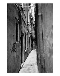 walkway, venice, italy, black and white print by paul cooklin