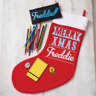 personalised christmas stocking and fillers by pop kid